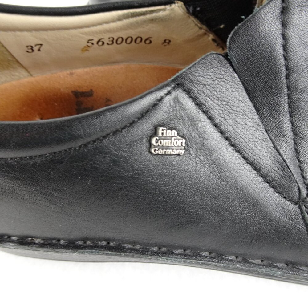 Finn Comfort Newport Shoes Women’s Size 37 US 6 Black Slip On Comfort Loafers - Picture 4 of 10